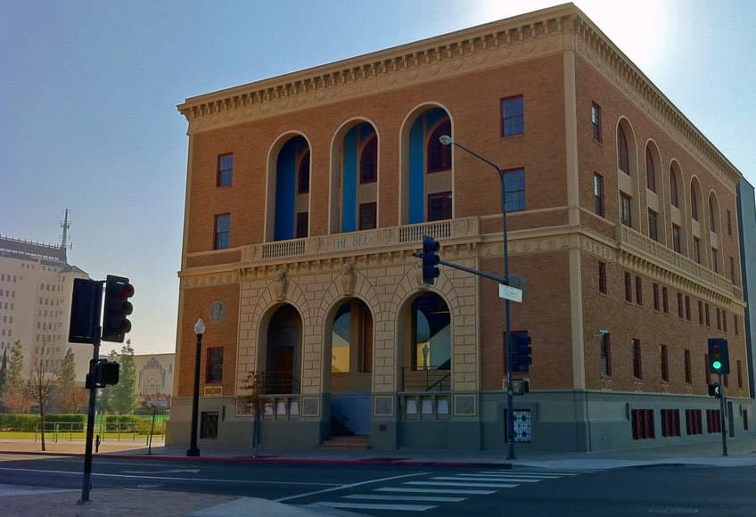 The historic Fresno Bee building in downtown Fresno, California