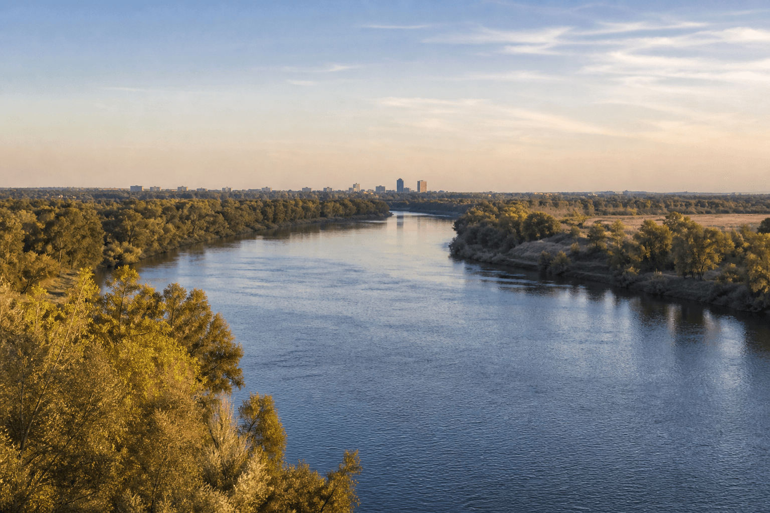 Illustrative landscape of the Sacramento Valley and Sacramento River