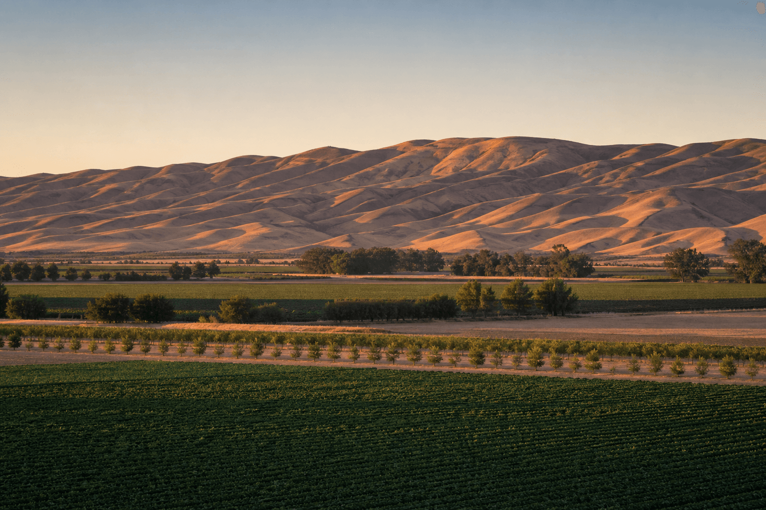 Illustrative landscape of California's southern Central Valley