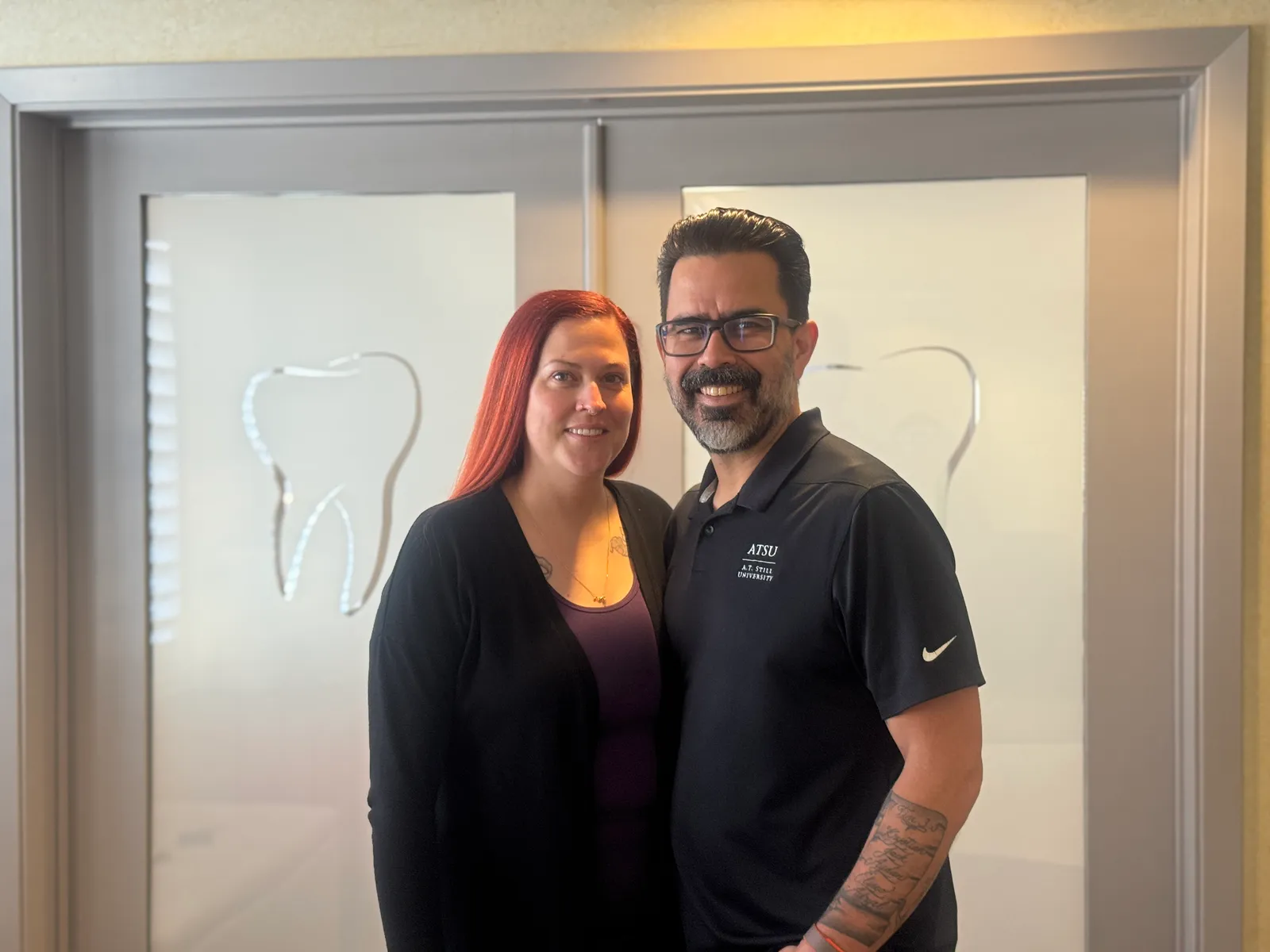 Dr. Isaac Navarro and his wife, Krystian Navarro, at Navarro Dentistry